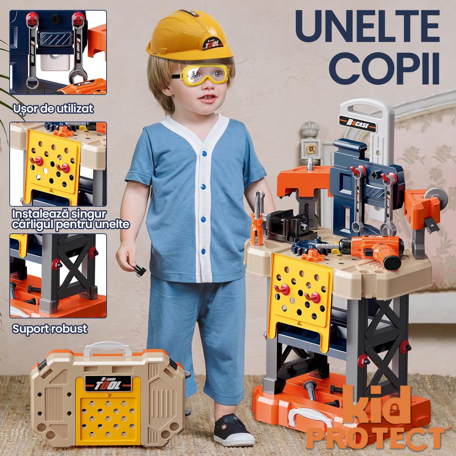 Banc de Lucru Copii 3 in 1 Kidprotect Junior Fix-It Station Banc de Lucru Copii 3 in 1 Kidprotect Junior Fix-It Station